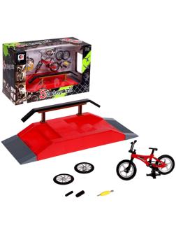 Набор скейт-парк «Трюк: скольжение», фингербайк с перилами на лесенках, цвета МИКС