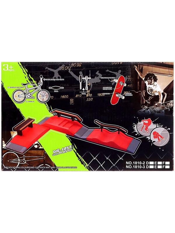 Набор скейт-парк «Трюк: скольжение», фингербайк с перилами на лесенках, цвета МИКС