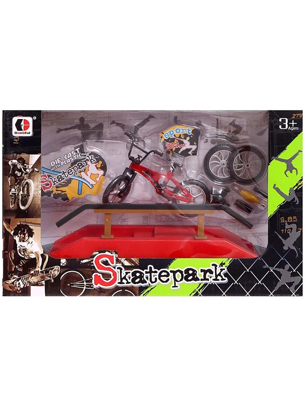 Набор скейт-парк «Трюк: скольжение», фингербайк с перилами на лесенках, цвета МИКС