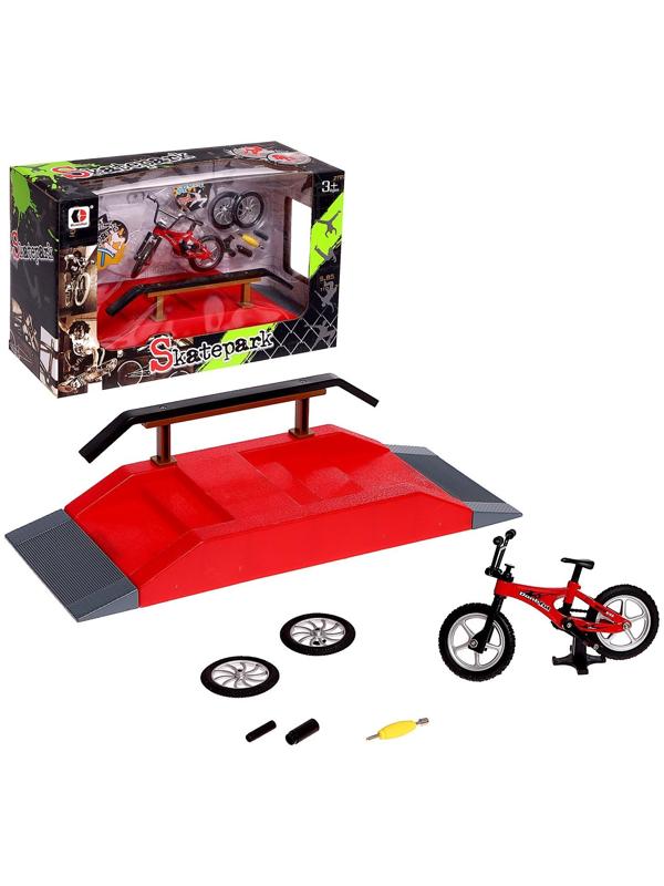 Набор скейт-парк «Трюк: скольжение», фингербайк с перилами на лесенках, цвета МИКС