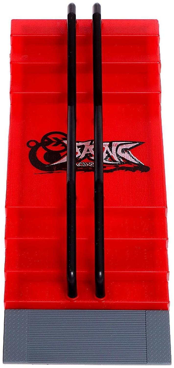 Набор скейт-парк «Трюк: прыжок с лестницы», фингерборд с перилами на лесенках