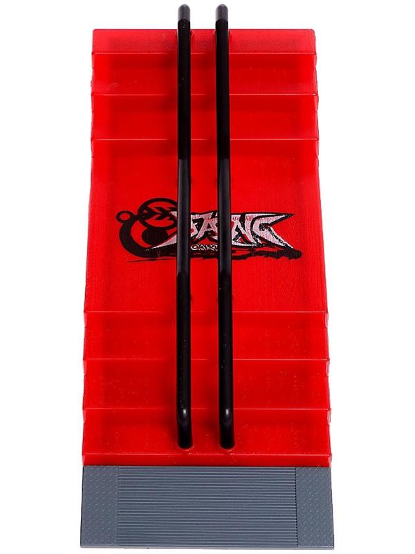 Набор скейт-парк «Трюк: прыжок с лестницы», фингерборд с перилами на лесенках