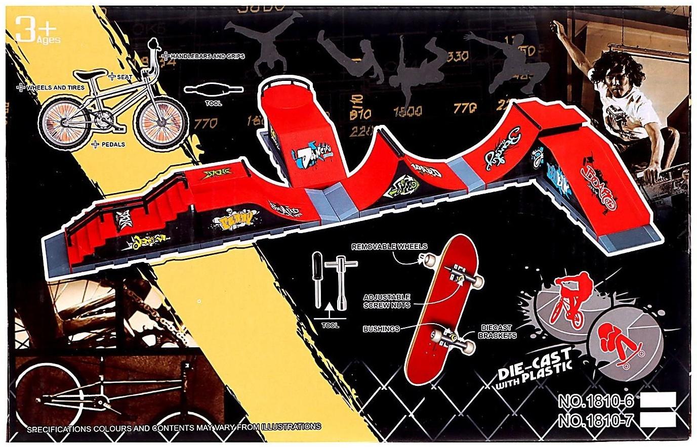 Набор скейт-парк «Мототриал», фингермотобайк с трамплином