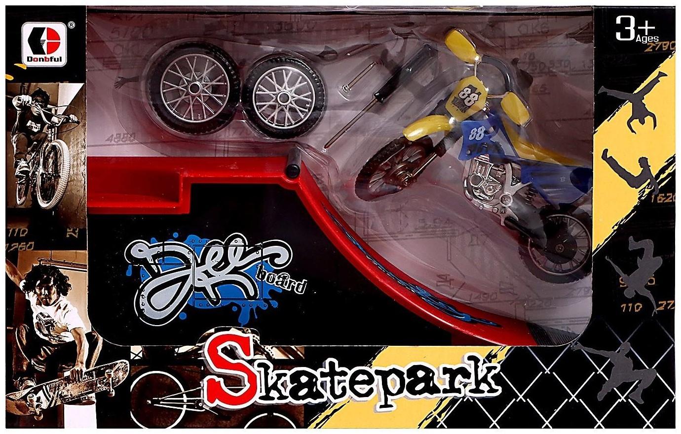 Набор скейт-парк «Мототриал», фингермотобайк с трамплином