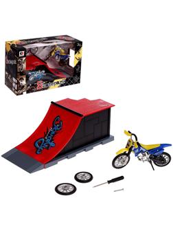 Набор скейт-парк «Мототриал», фингермотобайк с трамплином