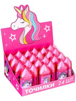 Точилка с ластиком, пластиковая, Минни Маус и Единорог