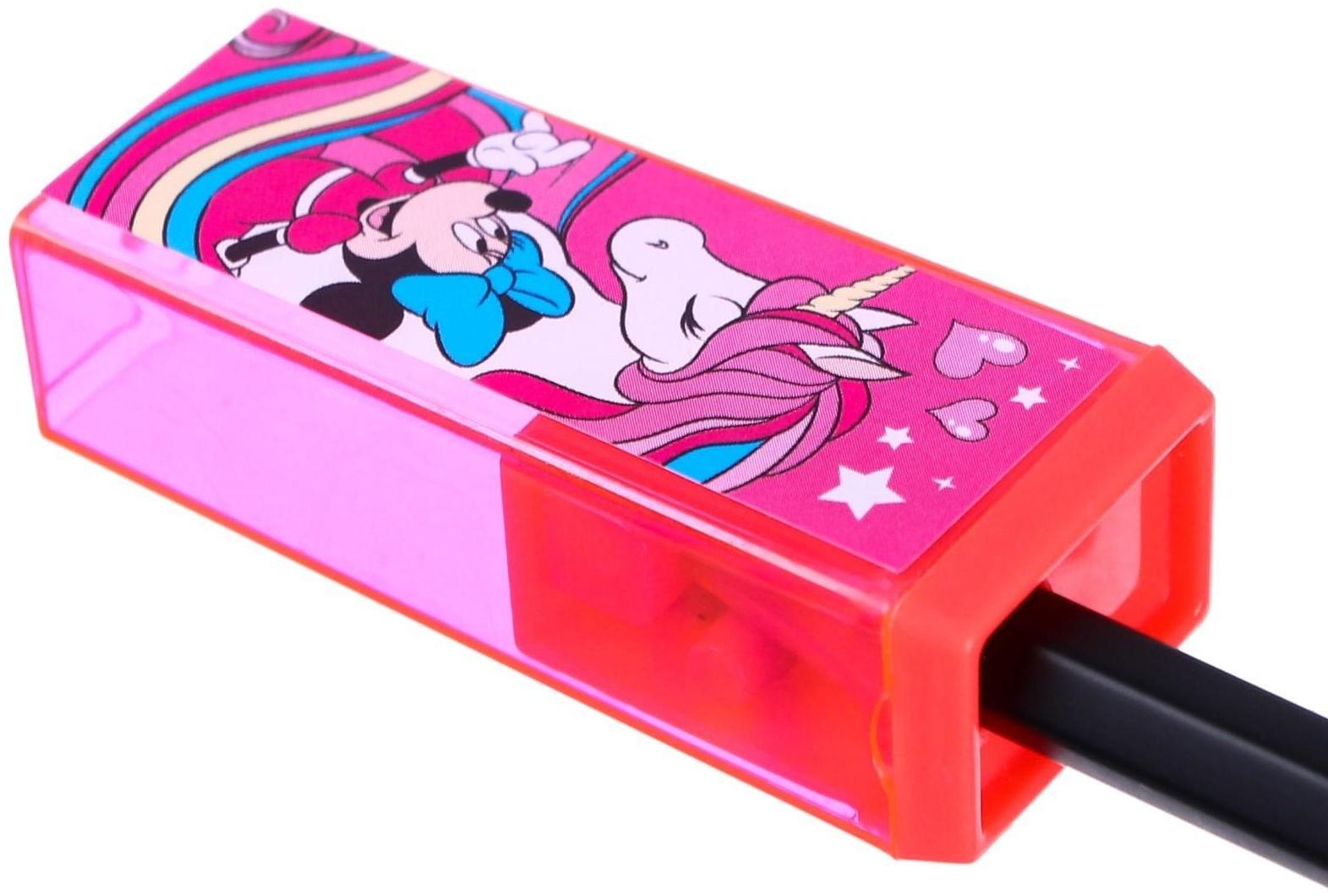 Точилка пластиковая прямоугольная, Минни Маус