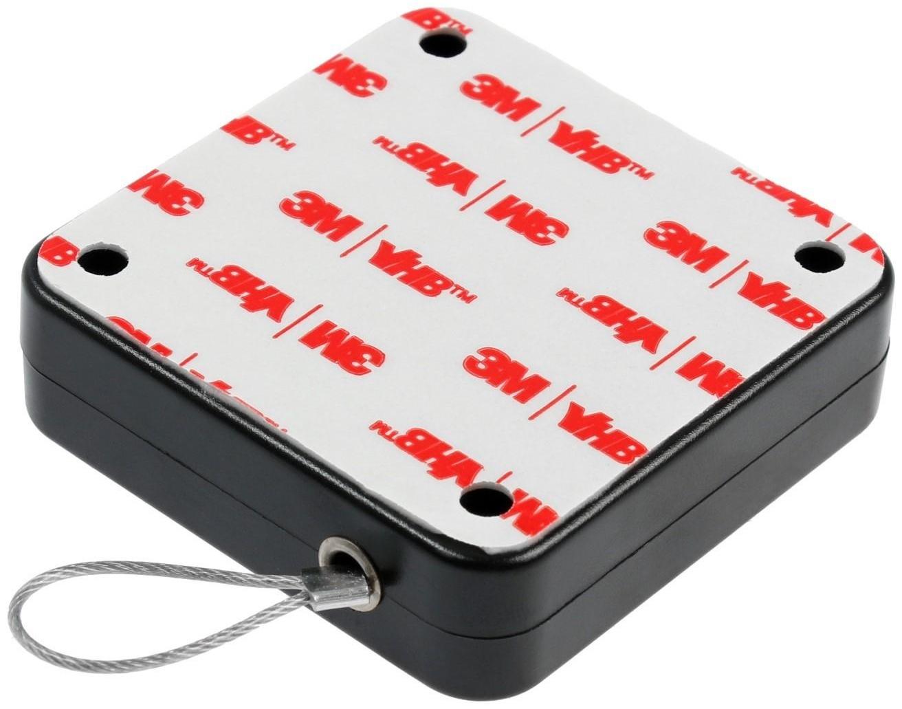 Доводчик дверной ТУНДРА, до 20 кг, цвет  черный, натяжение 1200 гр, длина троса 100 см