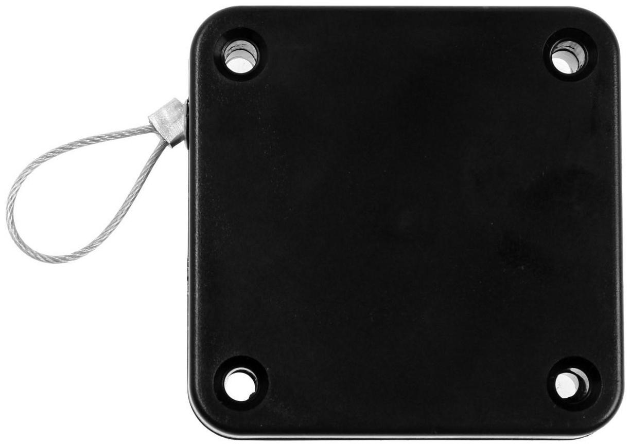 Доводчик дверной ТУНДРА, до 20 кг, цвет  черный, натяжение 1200 гр, длина троса 100 см