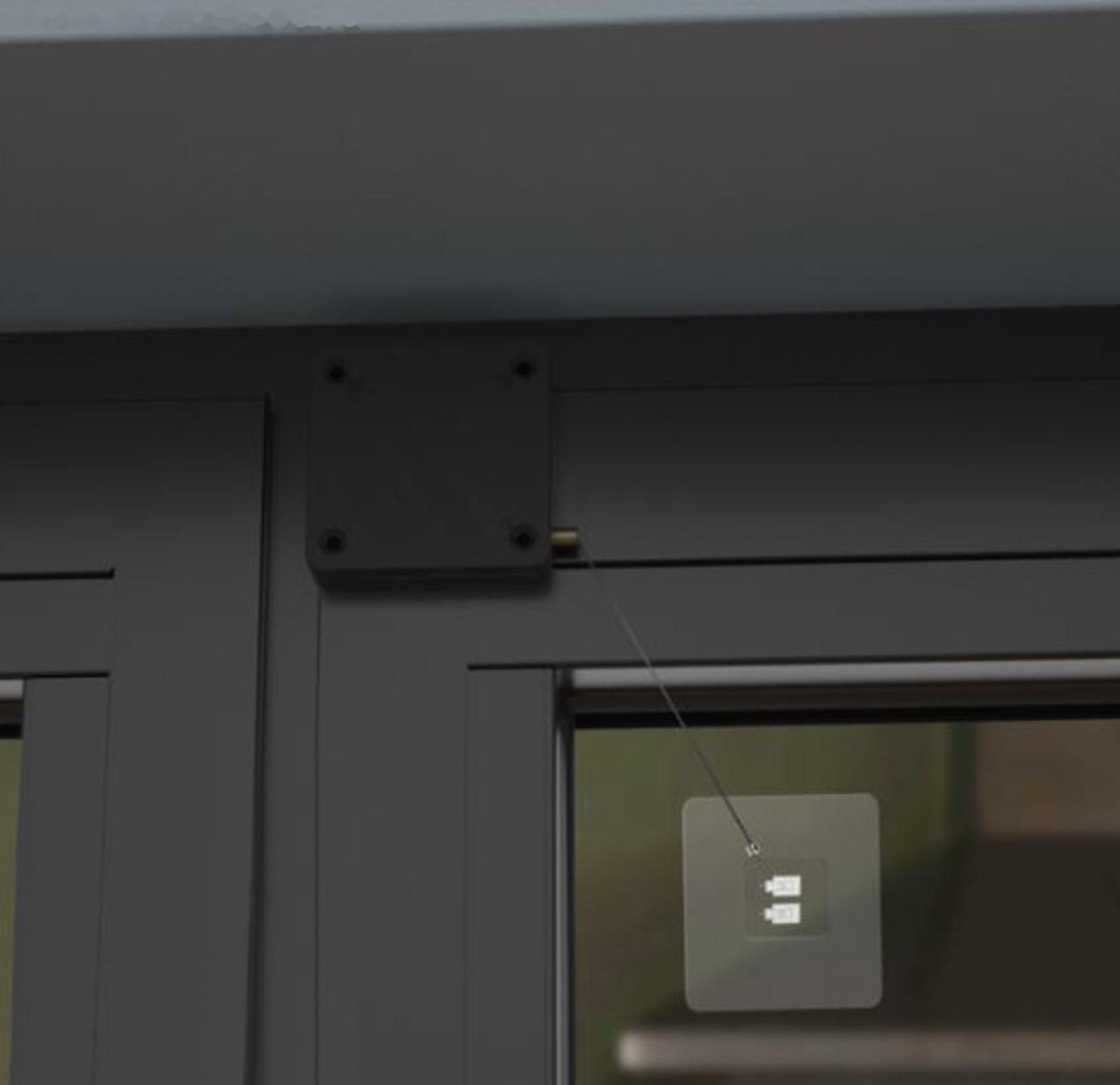 Доводчик дверной ТУНДРА, до 20 кг, цвет  черный, натяжение 1200 гр, длина троса 100 см