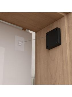 Доводчик дверной ТУНДРА, до 20 кг, цвет  черный, натяжение 1200 гр, длина троса 100 см