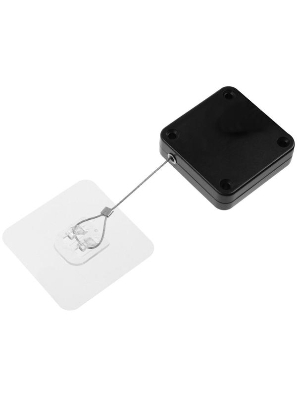 Доводчик дверной ТУНДРА, до 20 кг, цвет  черный, натяжение 1200 гр, длина троса 100 см