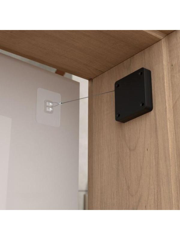 Доводчик дверной ТУНДРА, до 20 кг, цвет  черный, натяжение 1200 гр, длина троса 100 см