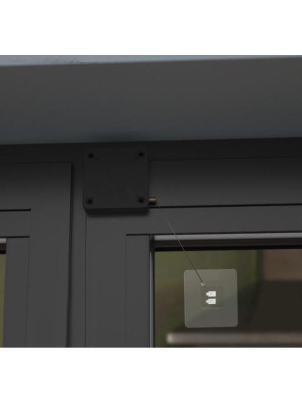 Доводчик дверной ТУНДРА, до 20 кг, цвет  черный, натяжение 1200 гр, длина троса 100 см