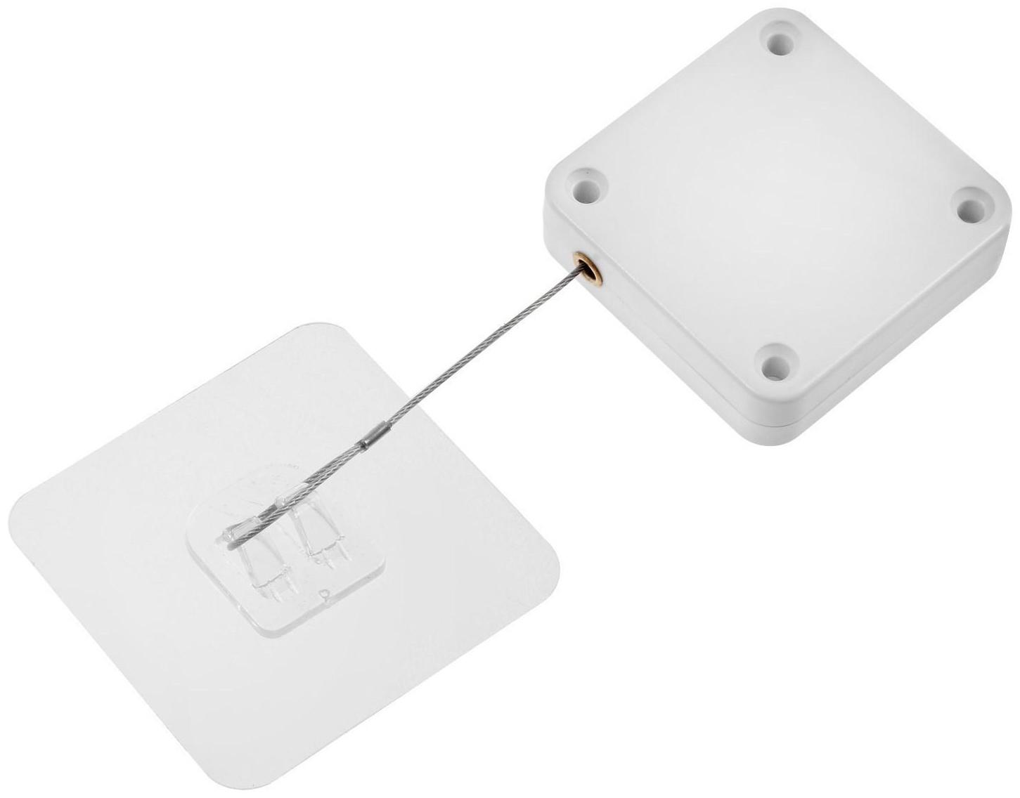 Доводчик дверной ТУНДРА, до 20 кг, цвет  белый, натяжение 1200 гр, длина троса 100 см