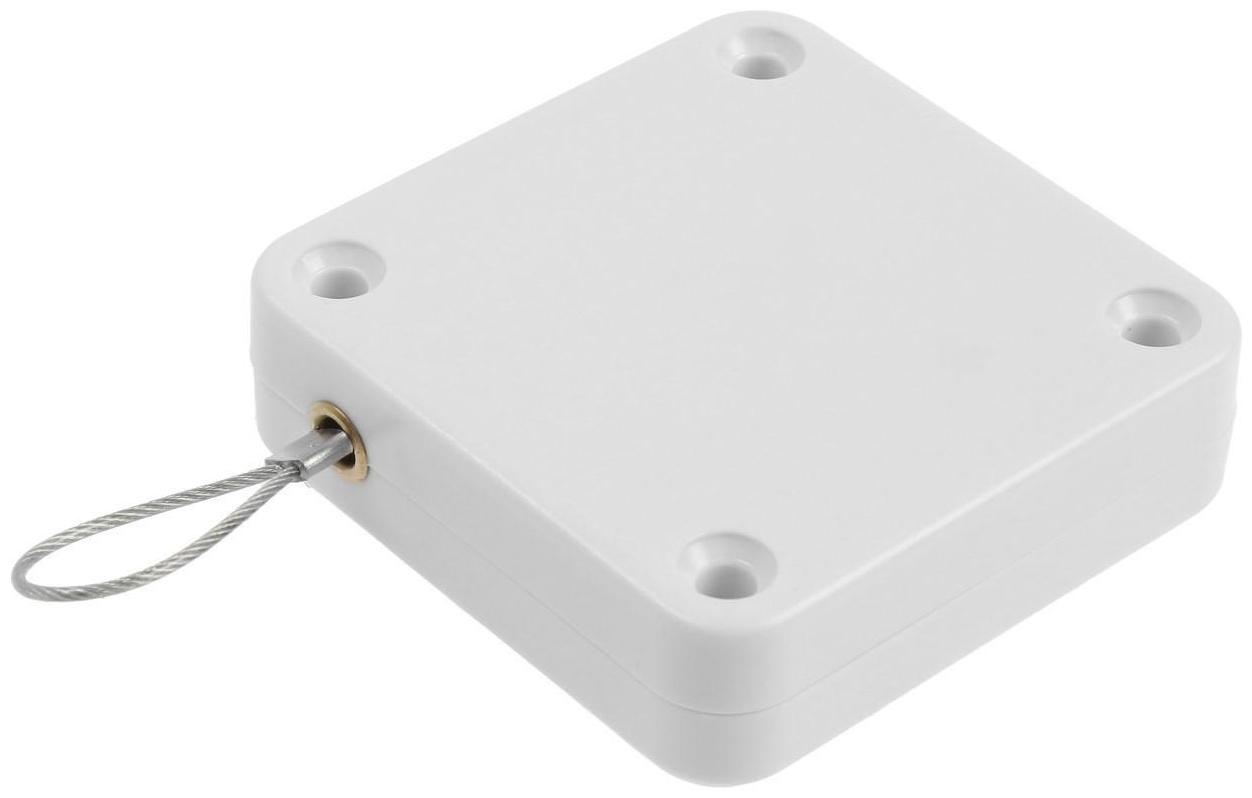 Доводчик дверной ТУНДРА, до 20 кг, цвет  белый, натяжение 1200 гр, длина троса 100 см