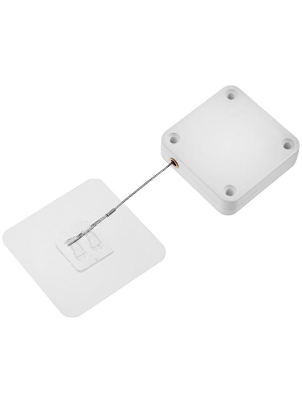 Доводчик дверной ТУНДРА, до 20 кг, цвет  белый, натяжение 1200 гр, длина троса 100 см