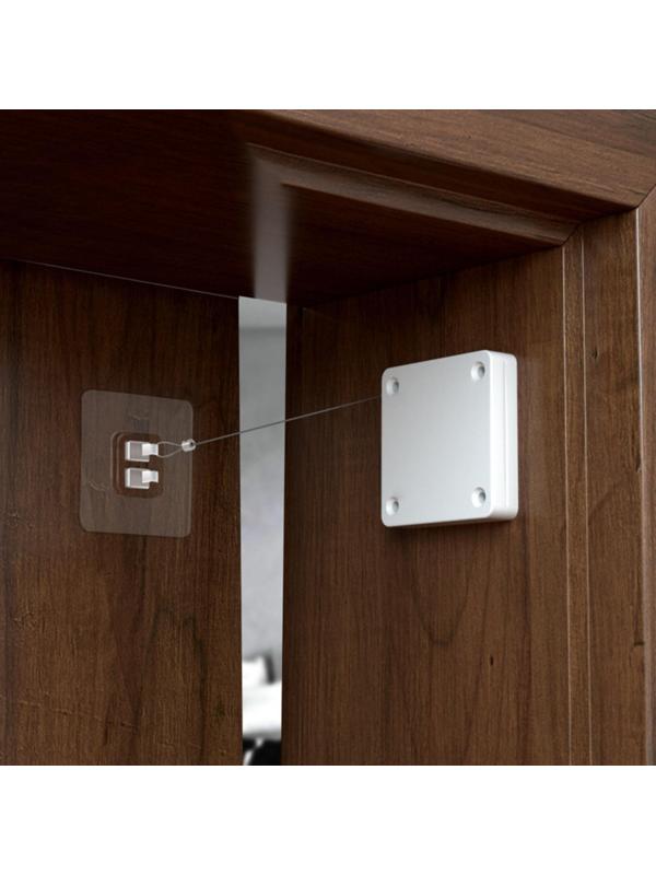 Доводчик дверной ТУНДРА, до 20 кг, цвет  белый, натяжение 1200 гр, длина троса 100 см