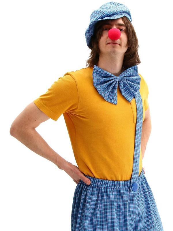 Карнавальный костюм «Клоун с бабочкой», голубая клетка, р. 48-56