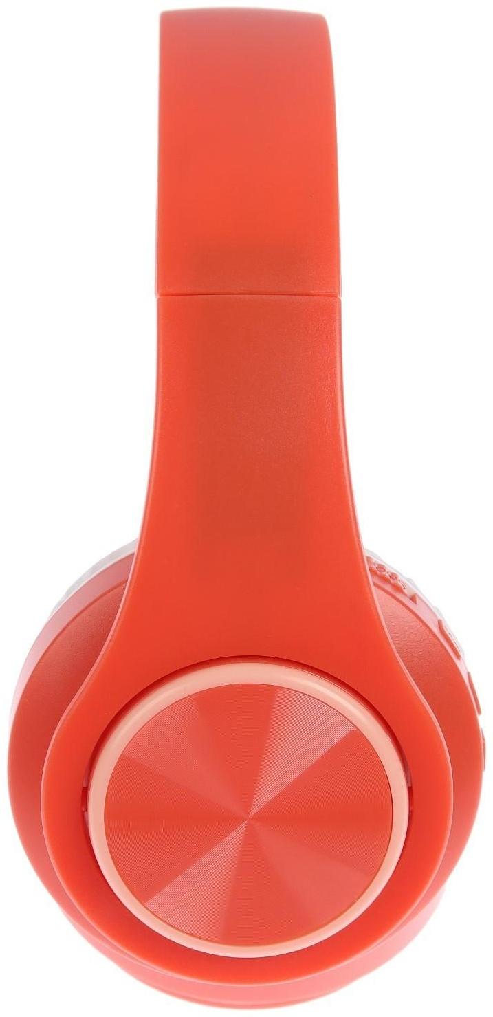 Наушники Т47, беспроводные, полноразмерные, BT, microSD, FM, микрофон, AUX, оранжевые