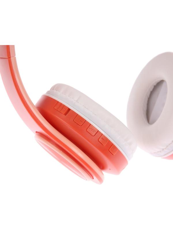 Наушники Т47, беспроводные, полноразмерные, BT, microSD, FM, микрофон, AUX, оранжевые