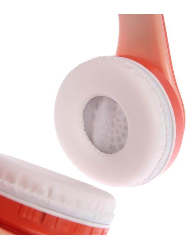 Наушники Т47, беспроводные, полноразмерные, BT, microSD, FM, микрофон, AUX, оранжевые