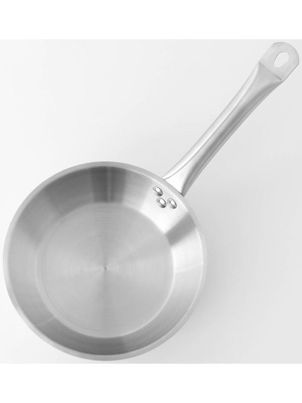 Сковорода из нержавеющей стали Hanna Knövell, d=22 см, h=5,5 см, толщина стенки 0,6 мм, длина ручки 21,5 см, индукция