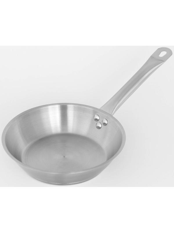 Сковорода из нержавеющей стали Hanna Knövell, d=22 см, h=5,5 см, толщина стенки 0,6 мм, длина ручки 21,5 см, индукция