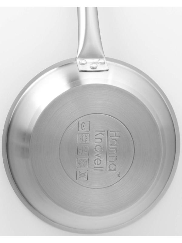 Сковорода из нержавеющей стали Hanna Knövell, d=22 см, h=5,5 см, толщина стенки 0,6 мм, длина ручки 21,5 см, индукция