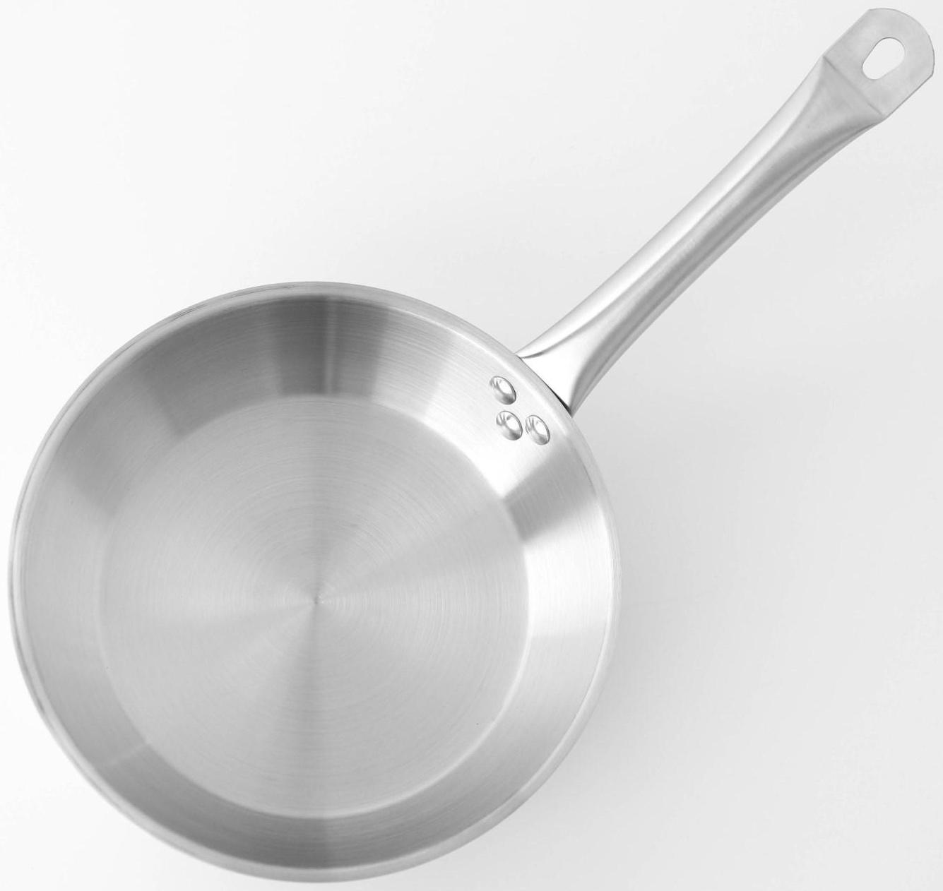 Сковорода из нержавеющей стали Hanna Knövell, d=24 см, h=5 см, толщина стенки 0,6 мм, длина ручки 21,5 см, индукция