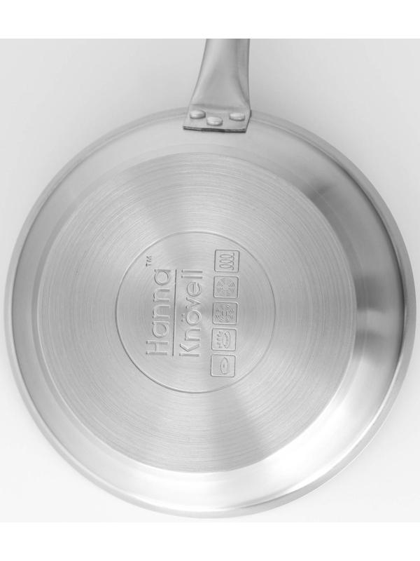 Сковорода из нержавеющей стали Hanna Knövell, d=24 см, h=5 см, толщина стенки 0,6 мм, длина ручки 21,5 см, индукция
