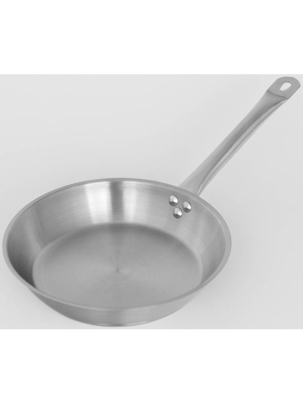 Сковорода из нержавеющей стали Hanna Knövell, d=26 см, h=5 см, толщина стенки 0,6 мм, длина ручки 25 см, индукция