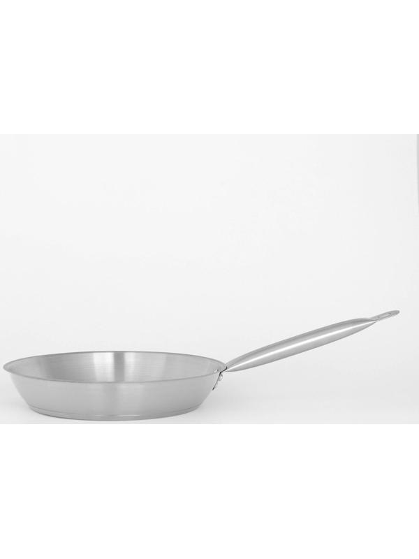 Сковорода из нержавеющей стали Hanna Knövell, d=28 см, h=5,5 см, толщина стенки 0,6 мм, длина ручки 25 см, индукция