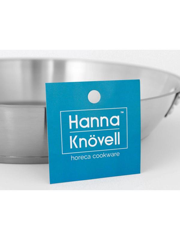 Сковорода из нержавеющей стали Hanna Knövell, d=28 см, h=5,5 см, толщина стенки 0,6 мм, длина ручки 25 см, индукция