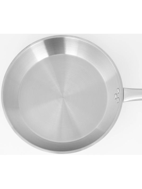 Сковорода из нержавеющей стали Hanna Knövell, d=28 см, h=5,5 см, толщина стенки 0,6 мм, длина ручки 25 см, индукция