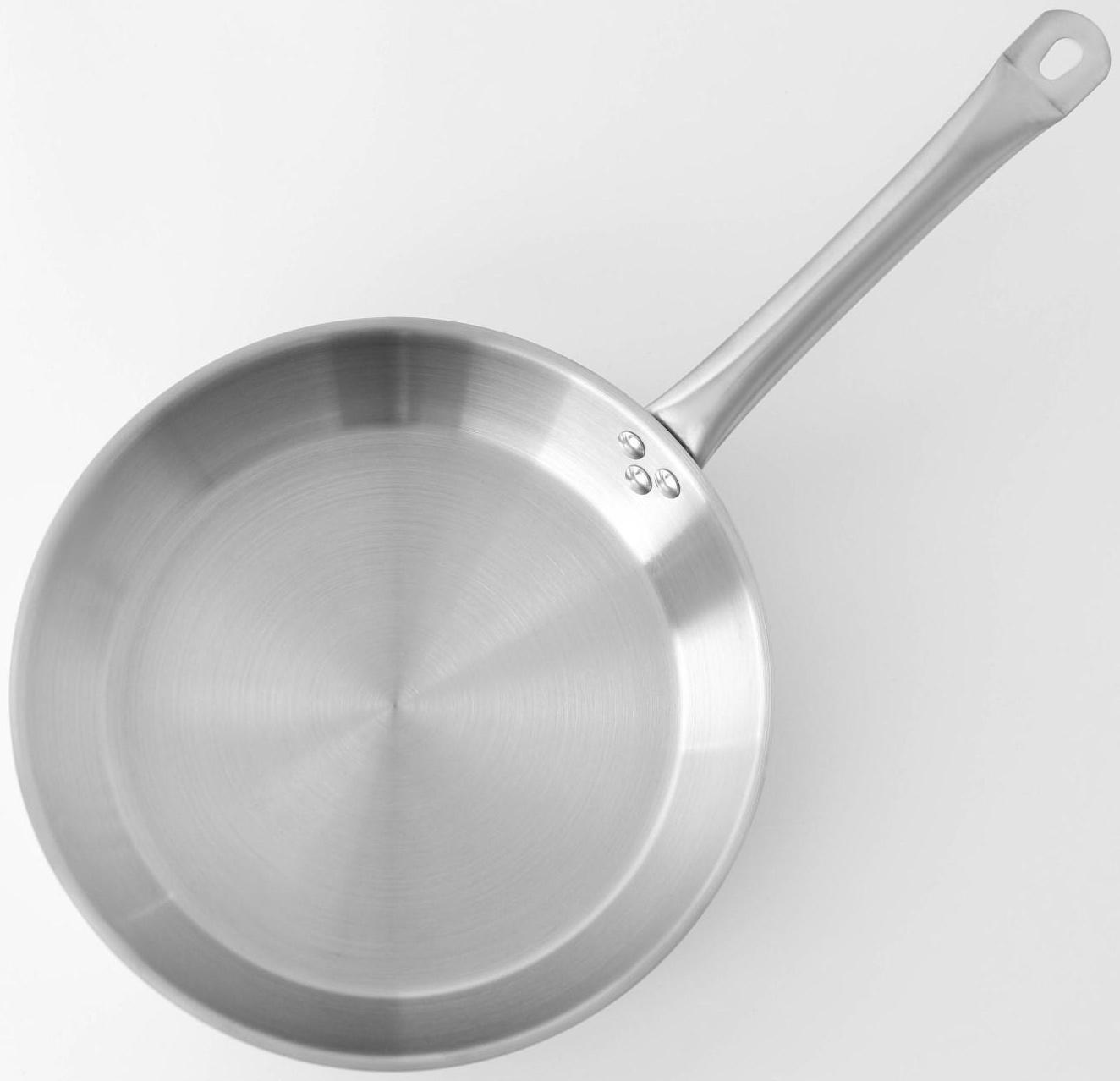 Сковорода из нержавеющей стали Hanna Knövell, d=30 см, h=5,5 см, толщина стенки 0,6 мм, длина ручки 24,5 см, индукция