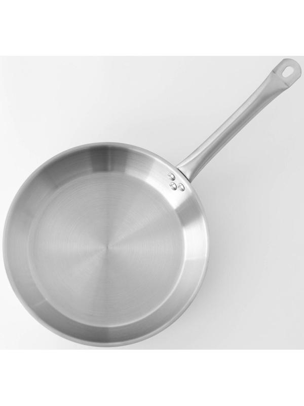 Сковорода из нержавеющей стали Hanna Knövell, d=30 см, h=5,5 см, толщина стенки 0,6 мм, длина ручки 24,5 см, индукция