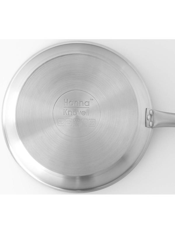 Сковорода из нержавеющей стали Hanna Knövell, d=30 см, h=5,5 см, толщина стенки 0,6 мм, длина ручки 24,5 см, индукция
