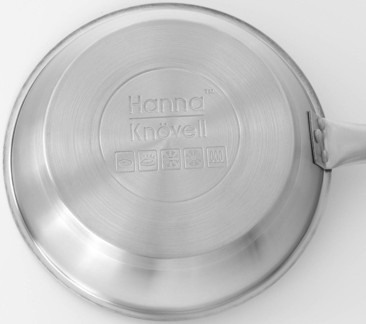 Сковорода из нержавеющей стали Hanna Knövell, d=22 см, h=5,5 см, толщина стенки 0,6 мм, длина ручки 21,5 см, антипригарное покрытие, индукция