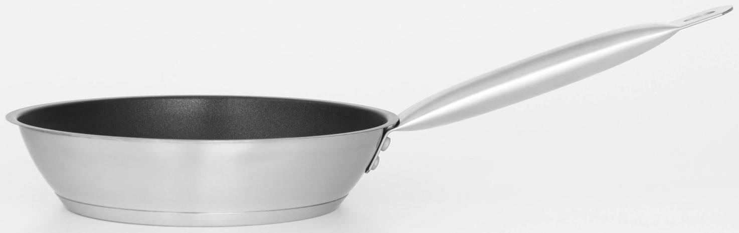 Сковорода из нержавеющей стали Hanna Knövell, d=22 см, h=5,5 см, толщина стенки 0,6 мм, длина ручки 21,5 см, антипригарное покрытие, индукция