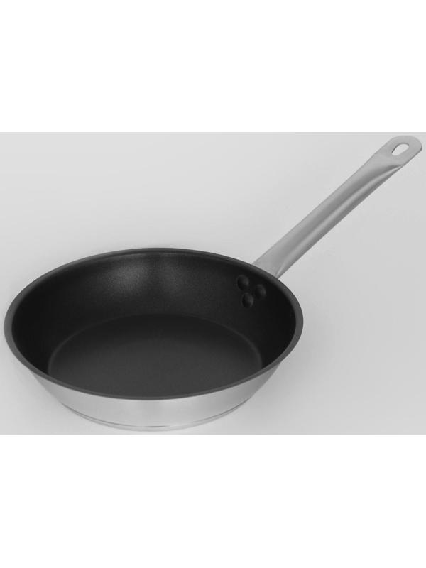 Сковорода из нержавеющей стали Hanna Knövell, d=24 см, h=5,5, толщина стенки 0,6 мм, длина ручки 21,5 см, антипригарное покрытие, индукция