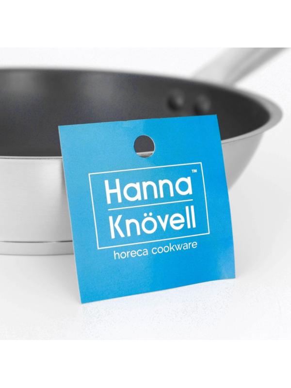 Сковорода из нержавеющей стали Hanna Knövell, d=24 см, h=5,5, толщина стенки 0,6 мм, длина ручки 21,5 см, антипригарное покрытие, индукция