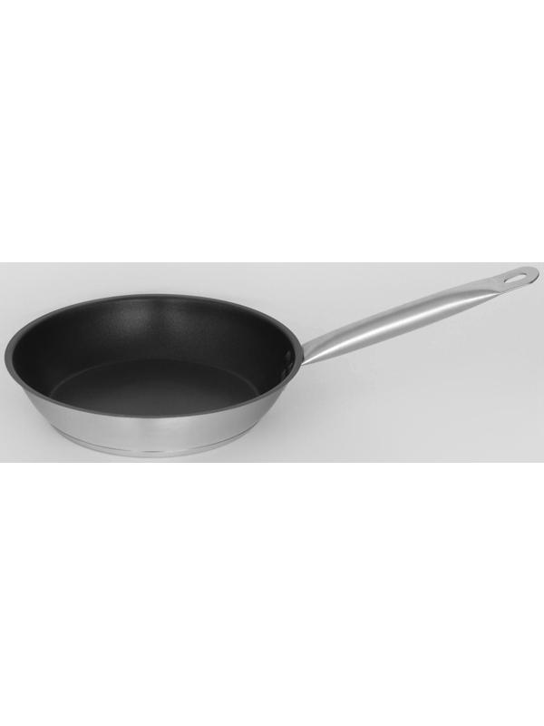 Сковорода из нержавеющей стали Hanna Knövell, d=24 см, h=5,5, толщина стенки 0,6 мм, длина ручки 21,5 см, антипригарное покрытие, индукция