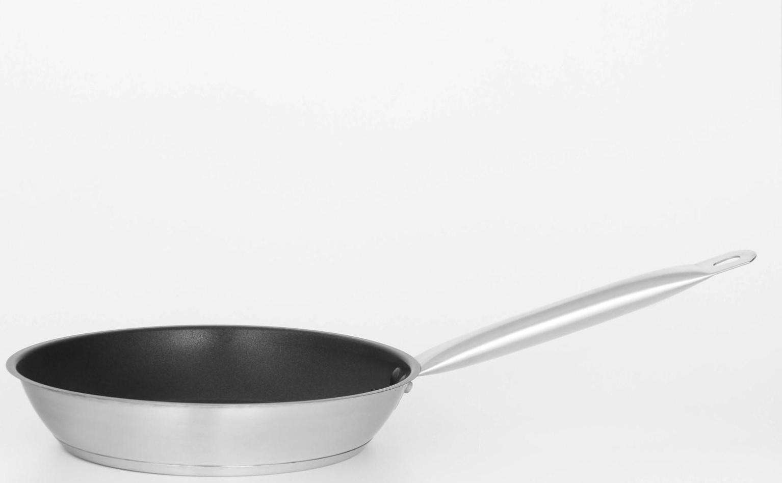 Сковорода из нержавеющей стали Hanna Knövell, d=26 см, h=5 см, толщина стенки 0,6 мм, длина ручки 25 см, антипригарное покрытие, индукция