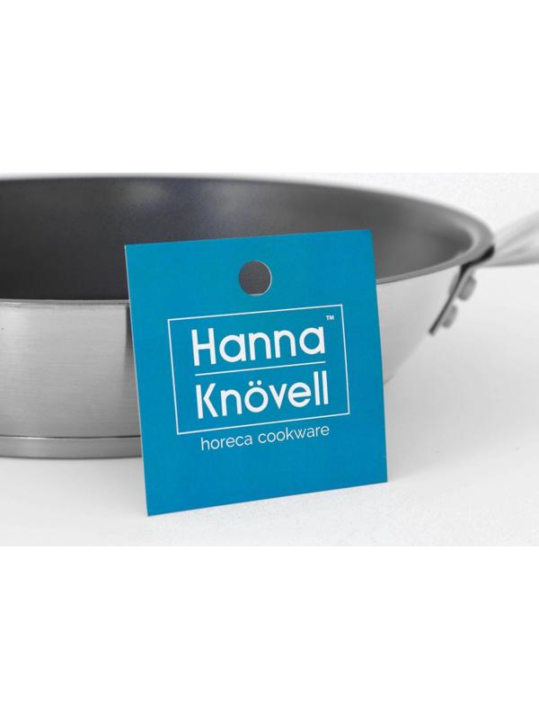 Сковорода из нержавеющей стали Hanna Knövell, d=26 см, h=5 см, толщина стенки 0,6 мм, длина ручки 25 см, антипригарное покрытие, индукция