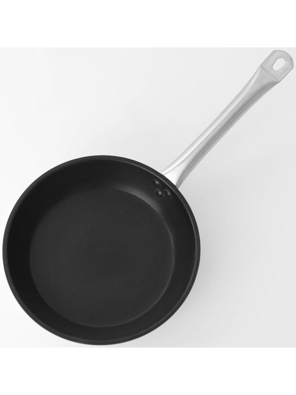 Сковорода из нержавеющей стали Hanna Knövell, d=26 см, h=5 см, толщина стенки 0,6 мм, длина ручки 25 см, антипригарное покрытие, индукция