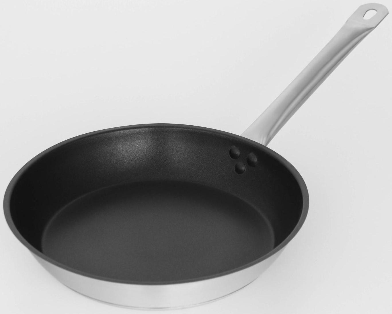 Сковорода из нержавеющей стали Hanna Knövell, d=28 см, h=5,5, толщина стенки 0,6 мм, длина ручки 25 см, антипригарное покрытие, индукция