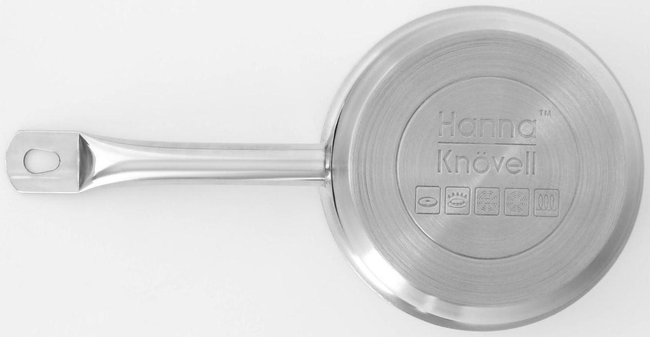 Сотейник из нержавеющей стали с крышкой Hanna Knövell, 1,2 л, d=16 см, h=6,5 см, толщина стенки 0,8 мм, индукция