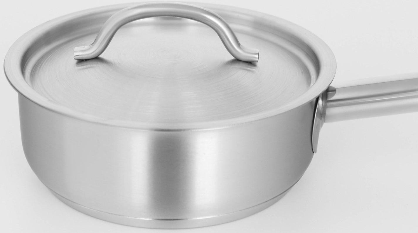 Сотейник из нержавеющей стали с крышкой Hanna Knövell, 1,2 л, d=16 см, h=6,5 см, толщина стенки 0,8 мм, индукция
