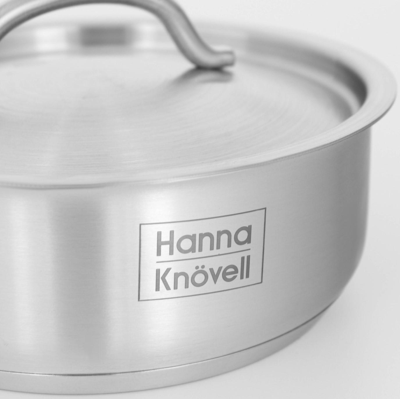 Сотейник из нержавеющей стали с крышкой Hanna Knövell, 1,2 л, d=16 см, h=6,5 см, толщина стенки 0,8 мм, индукция